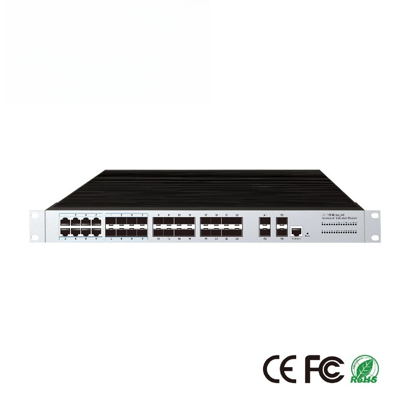 Switch 24 Port 10G Uplink - 24 SFP Ports Industrial Managed Ethernet
