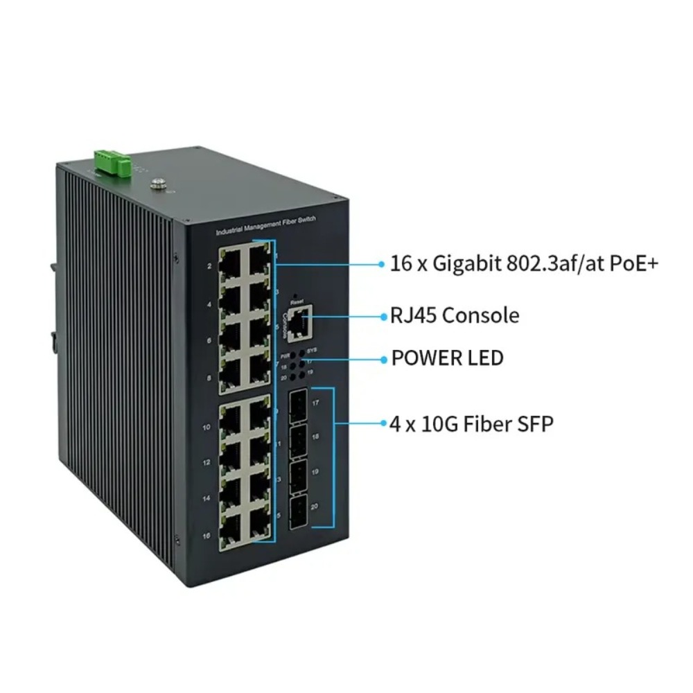 Poe Switch 16 Port 802.3At - 16-port industrial-grade Gigabit PoE+ L2 L3