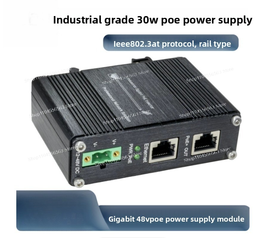 Poe Injector Gigabit 30W - Gigabit 30W PoE Injector, Industrial DIN