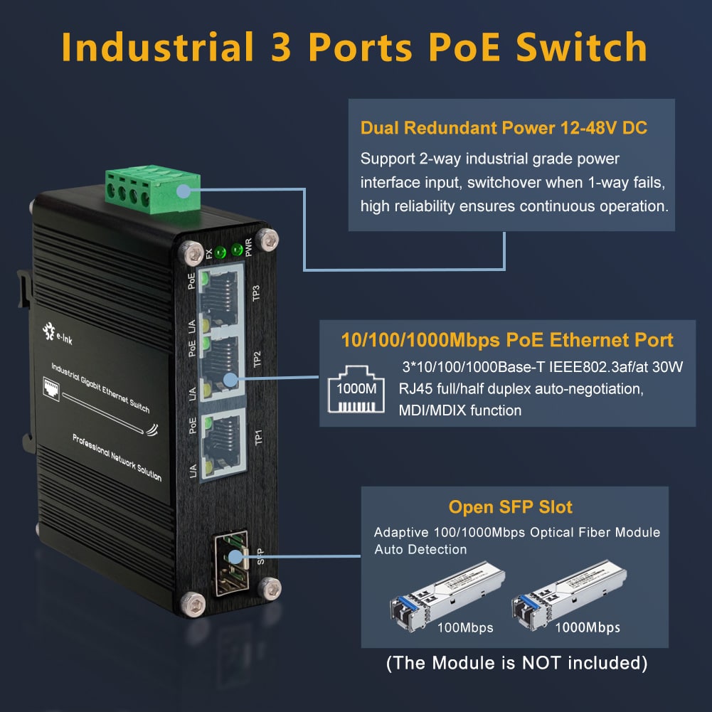 Mini Industrial 4 Port 10/100/ - Industrial Switch Din Rail Gigabit review and price