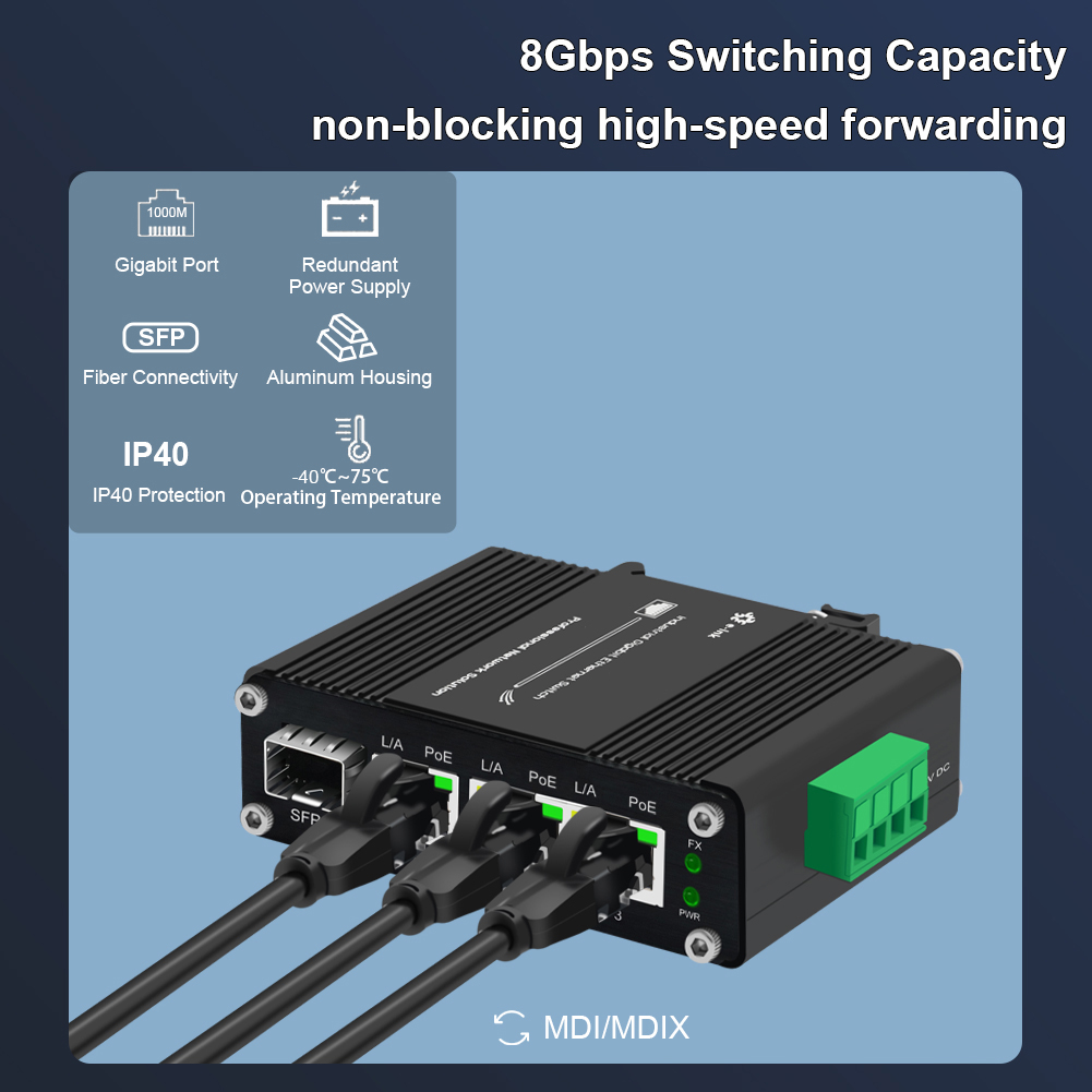 Mini Industrial 4 Port 10/100/ - Industrial Switch Din Rail Gigabit review and price