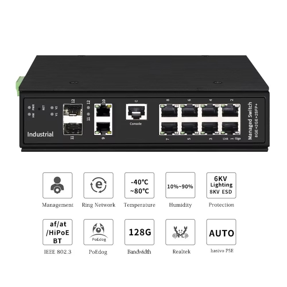 Industrial DIN-Rail 8-Port Gig - Industrial Switch Din Rail Gigabit review and price