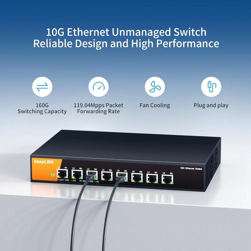 8-Port 10G Unmanaged Ethernet  - 8 Port 2.5G Switch Unmanaged review and price