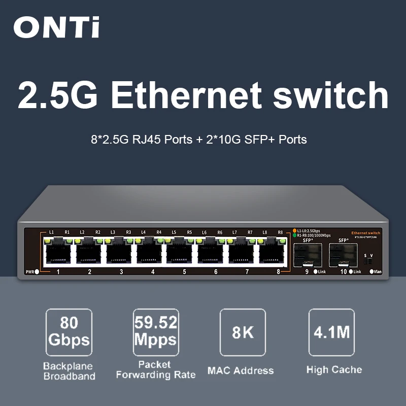 ONTi 2.5G Unmanaged Ethernet S - 8 Port 2.5G Switch Unmanaged review and price