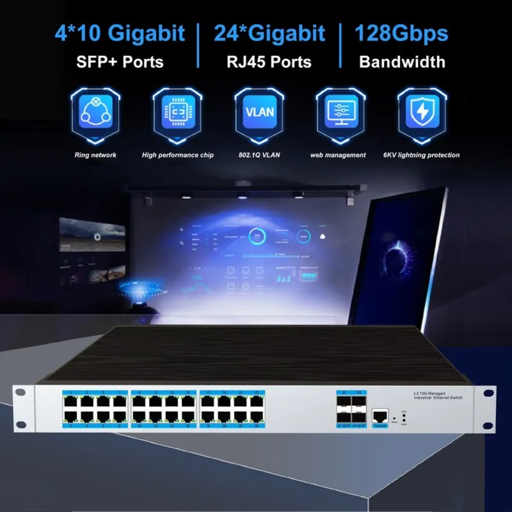 24 RJ45 ports industrial-grade - Switch 24 Port 10G Uplink review and price