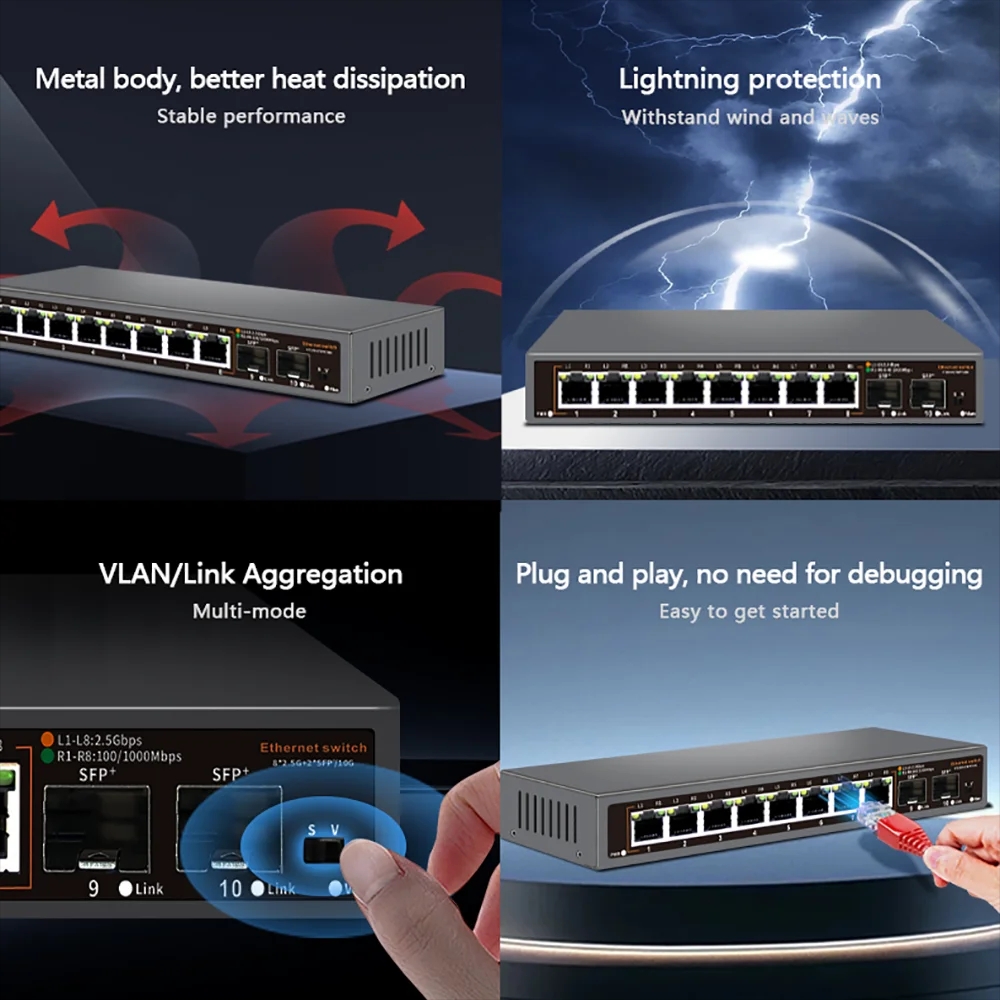 2.5G Network Switch 8 Port wit - 10G Sfp+ Switch 8 Port review and price