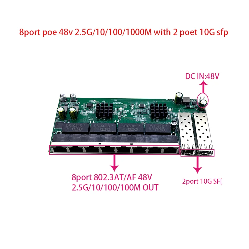 8-port POE 2.5G/10/1000M power - 10G Sfp+ Switch 8 Port review and price