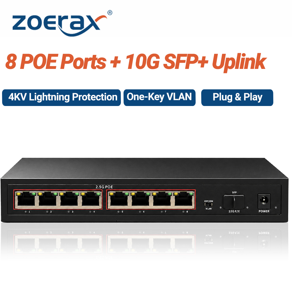 ZoeRax 8 Ports 2.5G POE Networ - 8 Port 2.5G Switch Unmanaged review and price