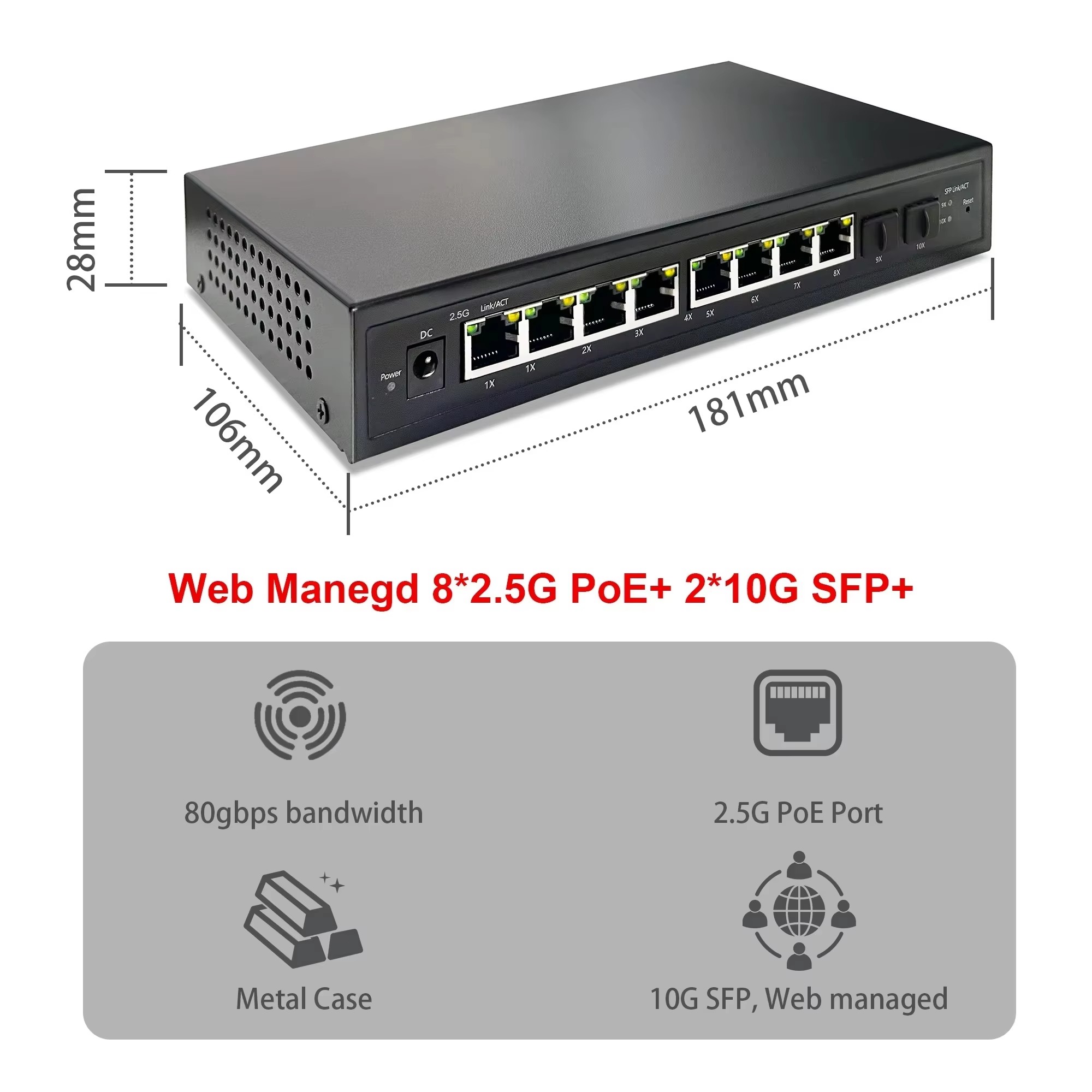 2.5G Smart Web Managed PoE Swi - 10G Sfp+ Switch 8 Port review and price