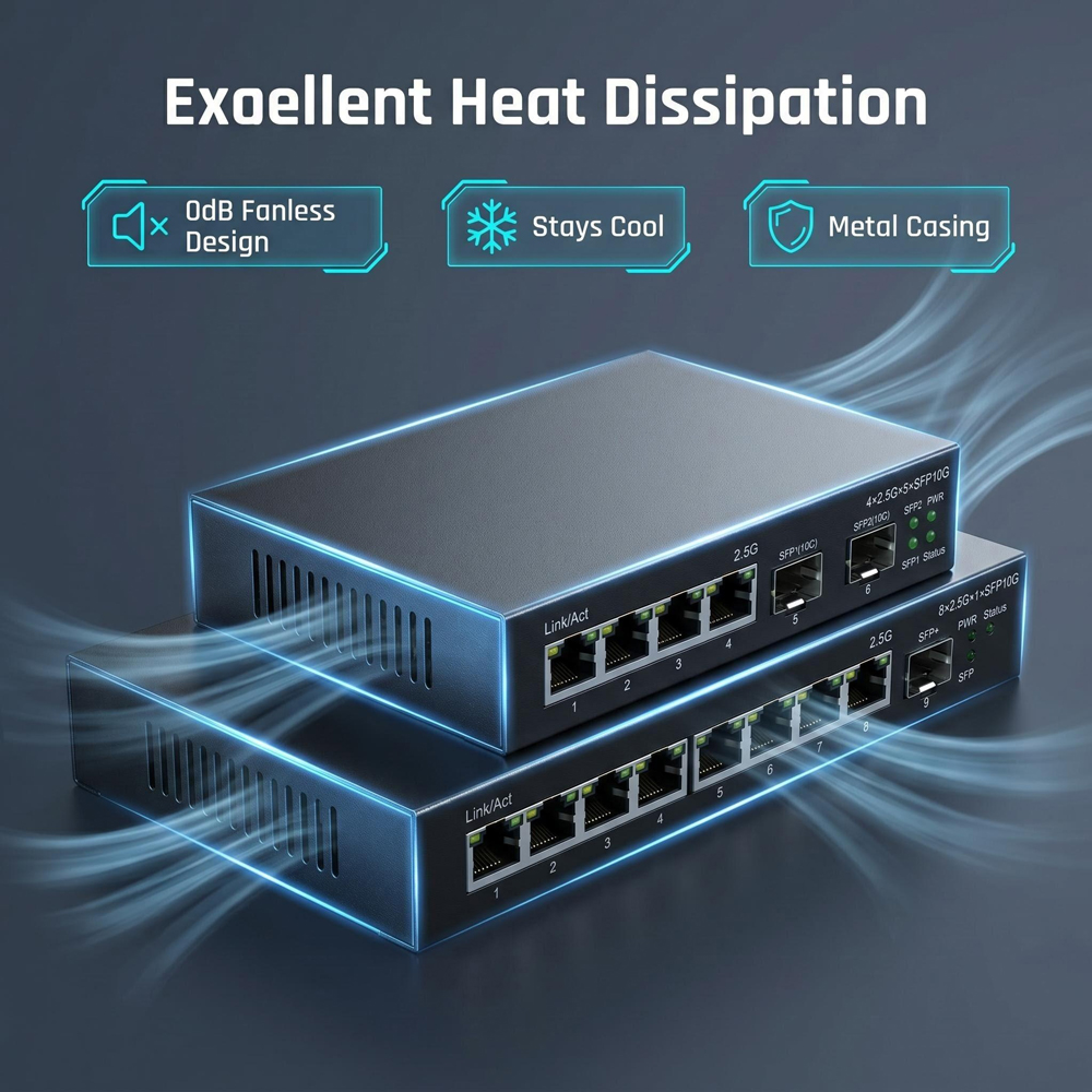 2.5G Ethernet Switch 4/8 Port  - 10G Sfp+ Switch 8 Port review and price