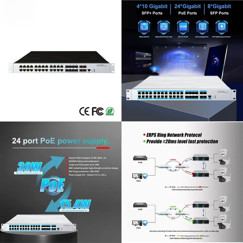 24-port PoE industrial managem - Switch 24 Port 10G Uplink review and price