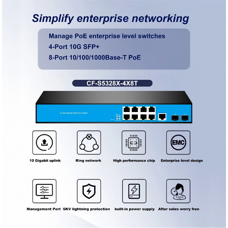12-Port 8/PoE 4/10G SFP L3 Man - 10G Sfp+ Switch 8 Port review and price