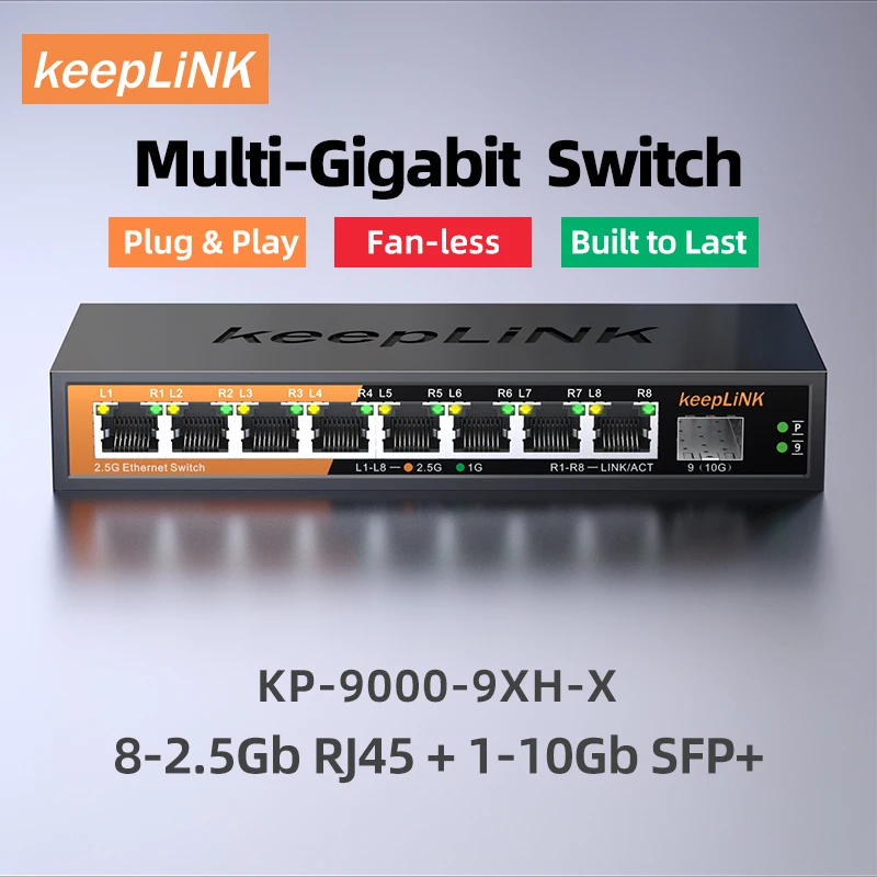 KeepLiNK 9-Port Multi-Gigabit  - 8 Port 2.5G Switch Unmanaged review and price
