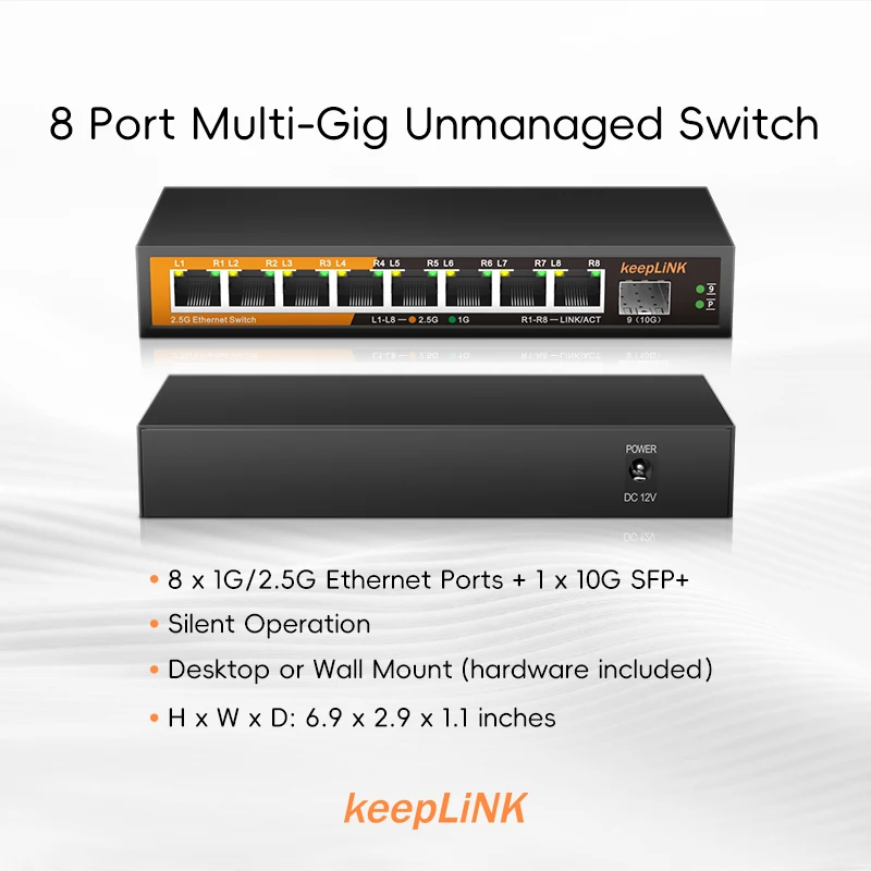 KeepLiNK 9-Port Multi-Gigabit  - 8 Port 2.5G Switch Unmanaged review and price