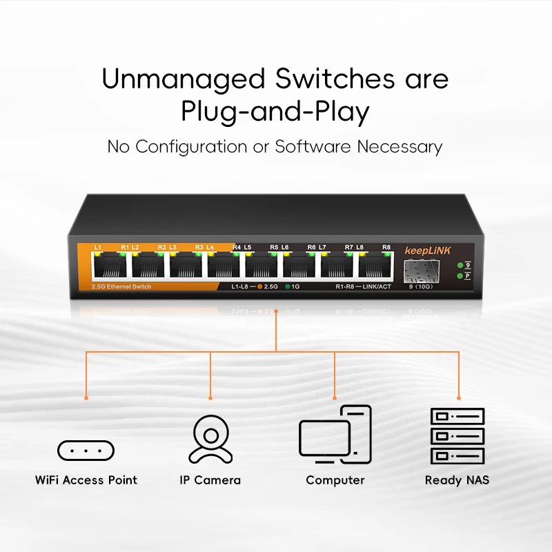 KeepLiNK 9-Port Multi-Gigabit  - 8 Port 2.5G Switch Unmanaged review and price